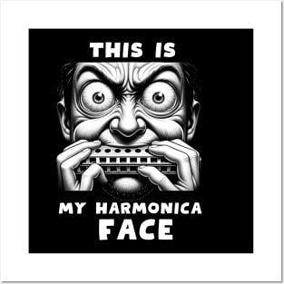 THI IS MY HARMONICA FACE Posters and Art